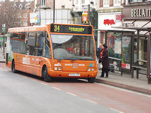 University of Nottingham bus at stop